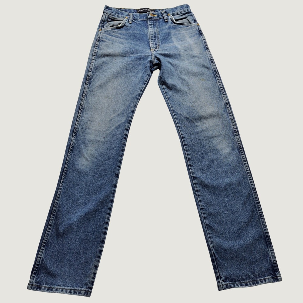 Wrangler Jeans Mens 32x36 Blue Good George Strait Cowboy Cut Straight Leg Denim - Picture 9 of 12